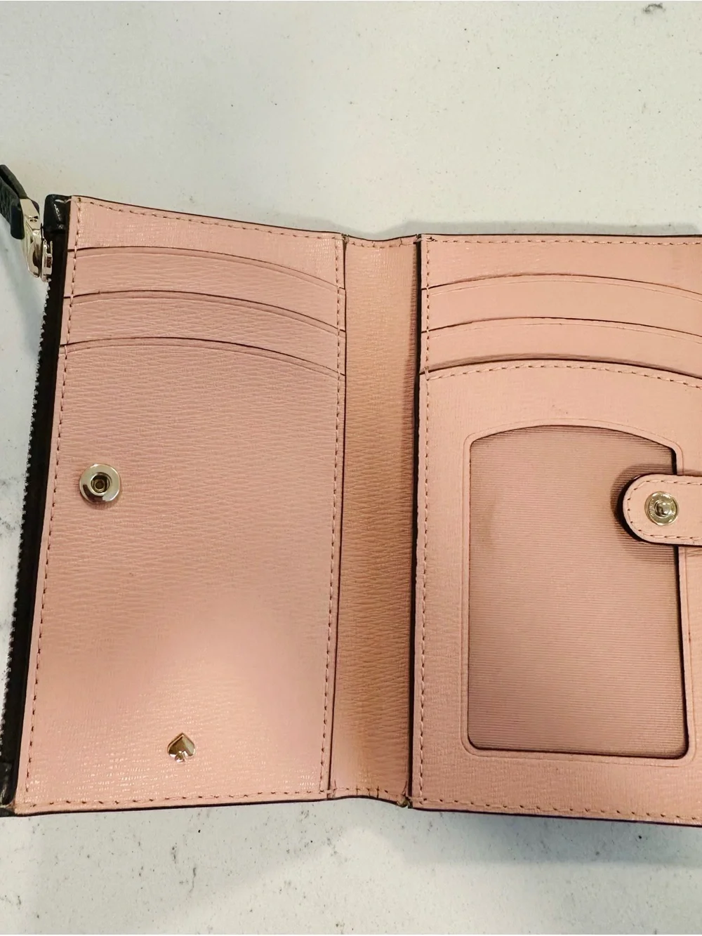 kate spade Black Pebbled Leather Zip Wallet